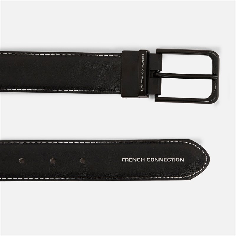 Mens Stitch Line Reversible Belt Black/Brown - Image 2