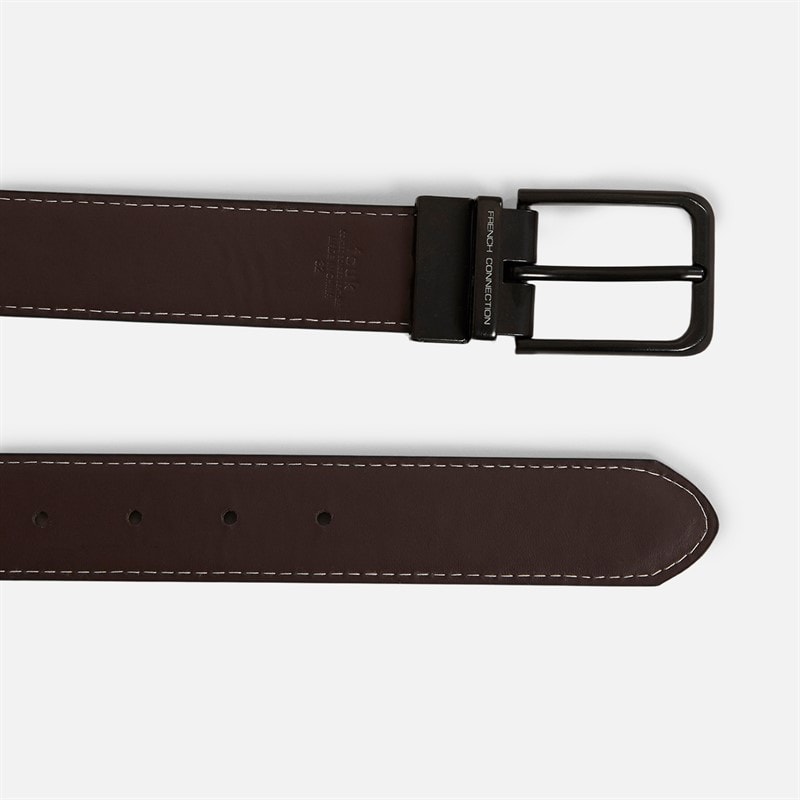 Mens Stitch Line Reversible Belt Black/Brown - Image 3