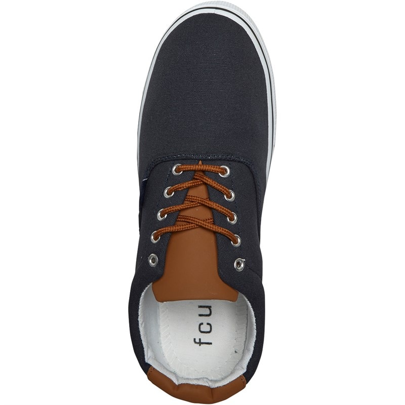 Mens FCUK Deck Canvas Pumps Navy - Image 4