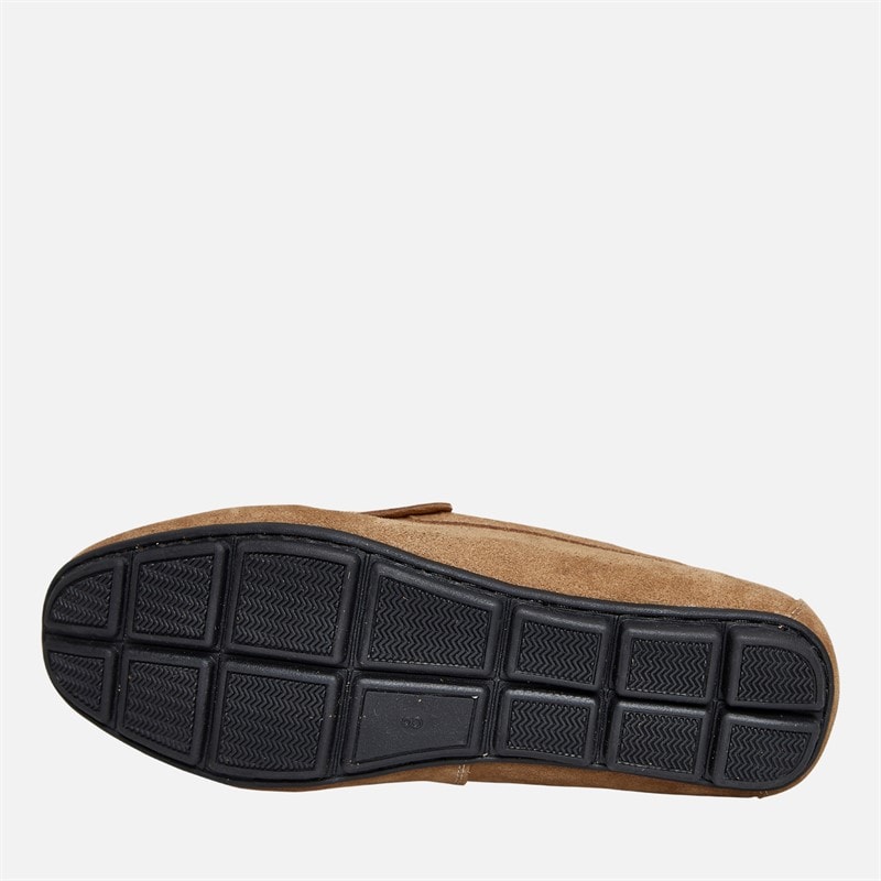 Mens Suede Driving Loafers Tan - Image 2