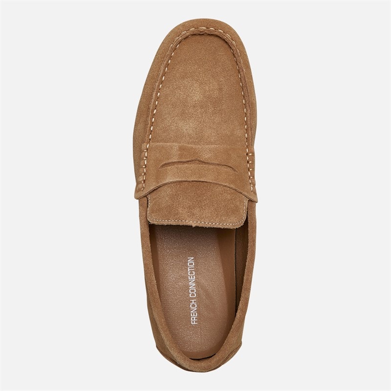 Mens Suede Driving Loafers Tan - Image 4