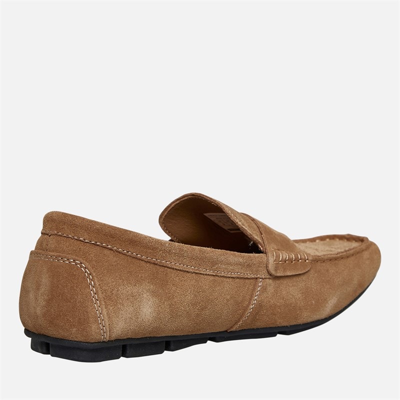 Mens Suede Driving Loafers Tan - Image 5