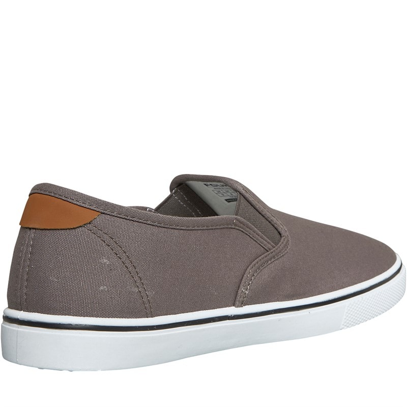 Mens FCUK Deck Slip On Canvas Pumps Grey - Image 5