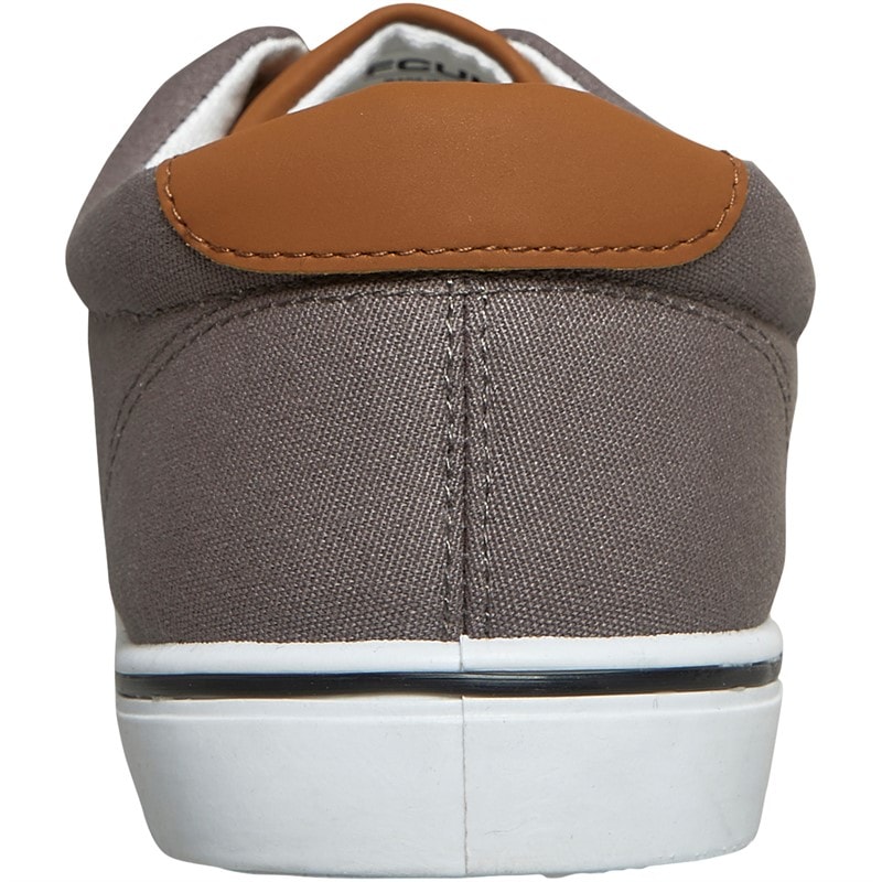 Mens FCUK Deck Canvas Pumps Grey - Image 3