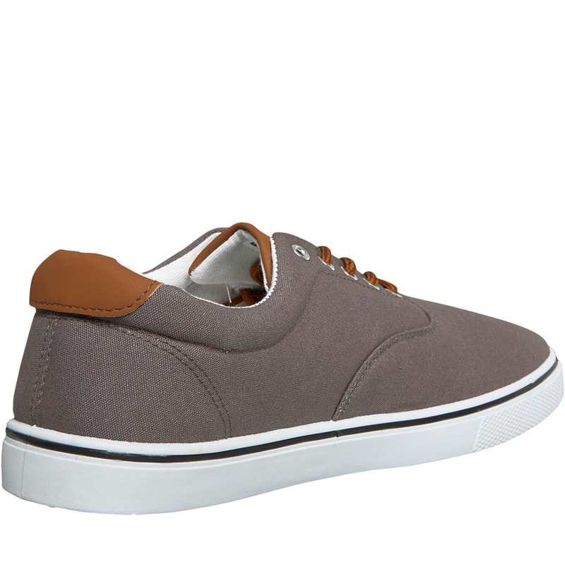 Mens FCUK Deck Canvas Pumps Grey - Image 5