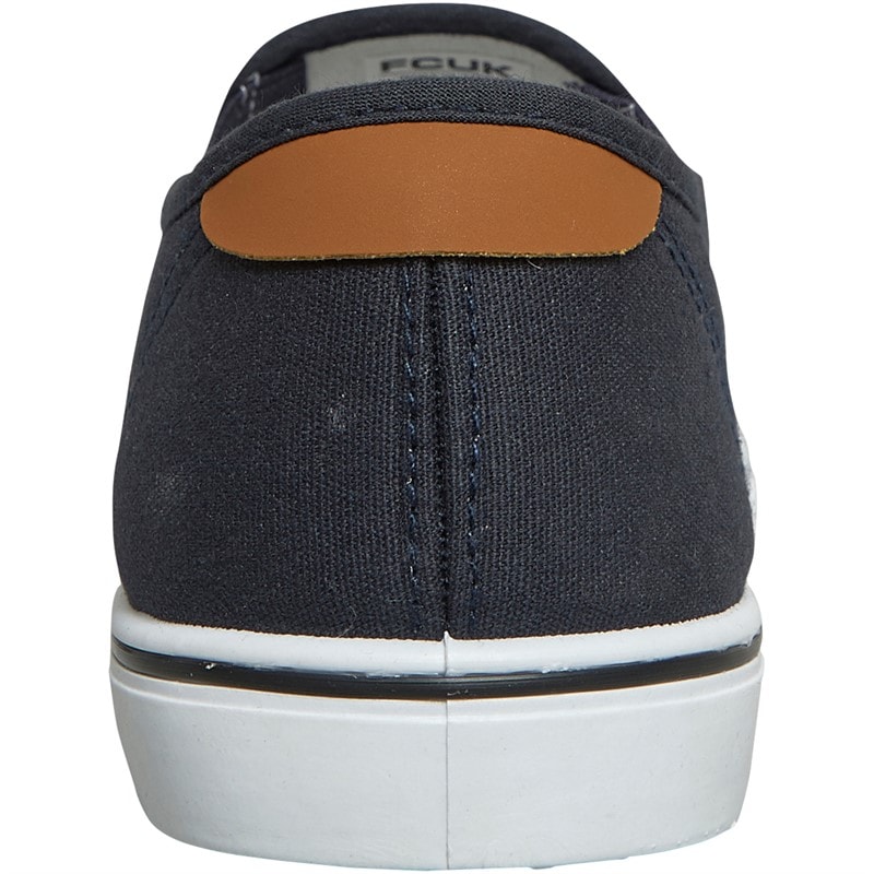 Mens FCUK Deck Slip On Canvas Pumps Navy - Image 3
