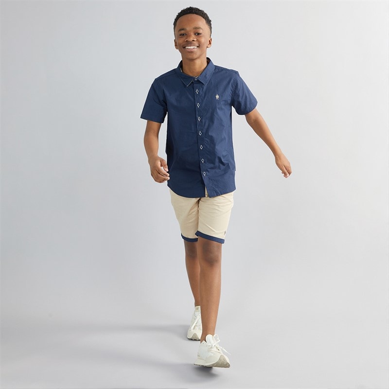 Boys Oakridge Shirt And Shorts Set Marine/Sand - Image 4