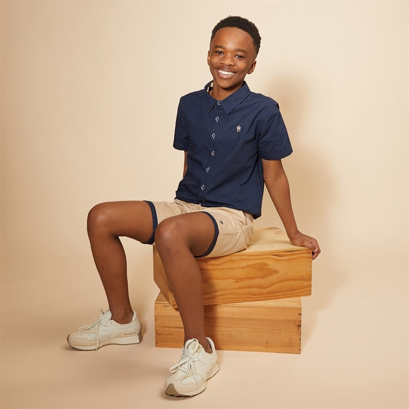 Boys Oakridge Shirt And Shorts Set Marine/Sand - Image 5