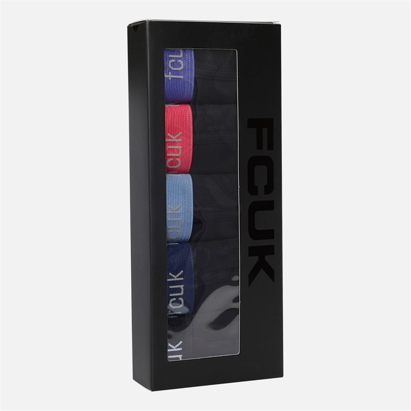 Mens FCUK Five Pack Boxers FCUK 20 Black - Image 2