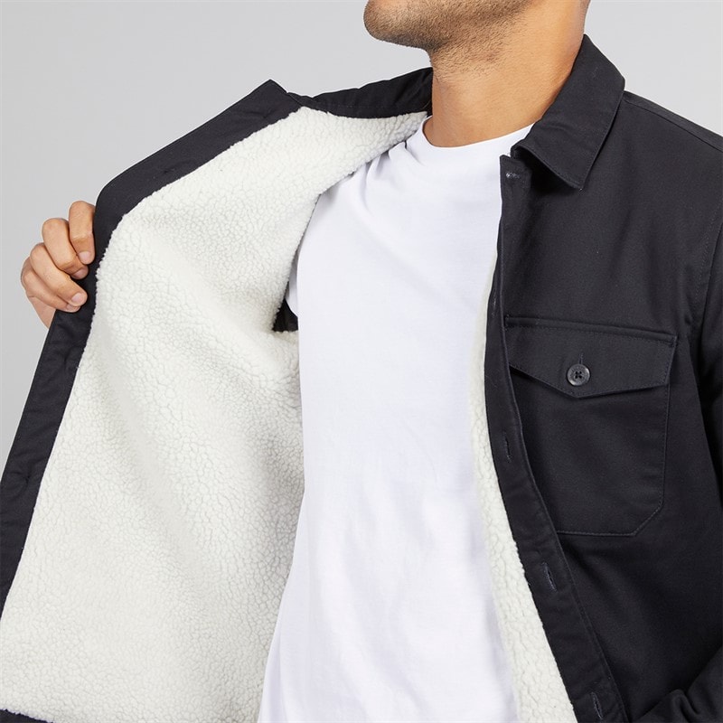 Mens Worker Borg Overshirt Marine - Image 3