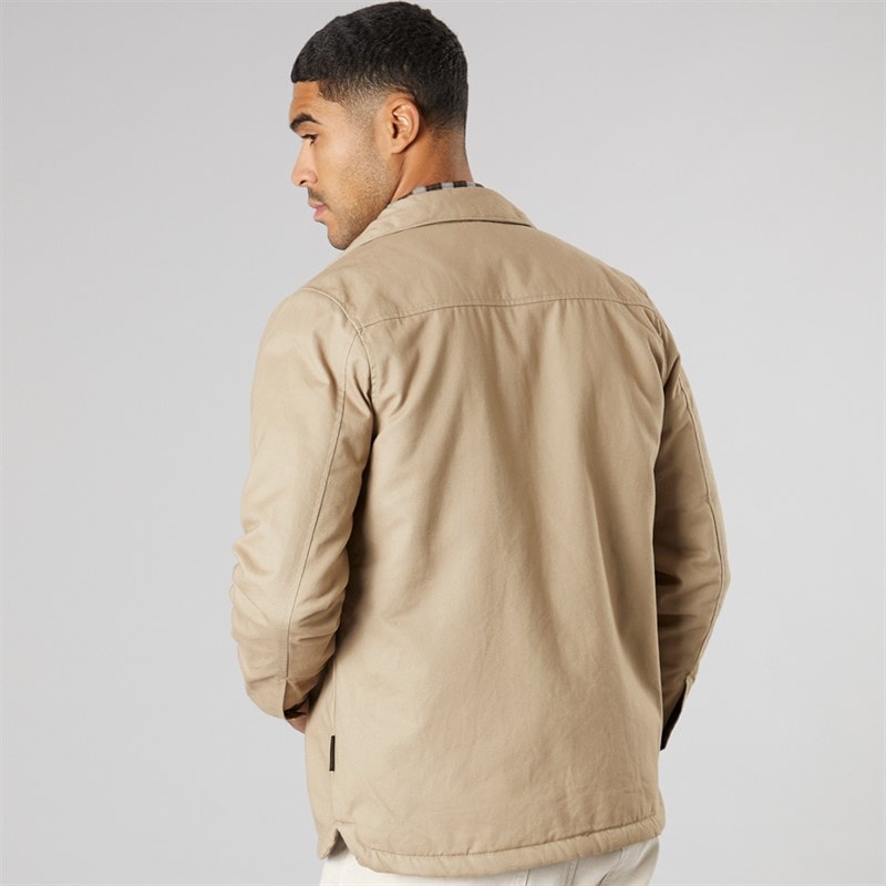 Mens Worker Borg Overshirt Stone - Image 2