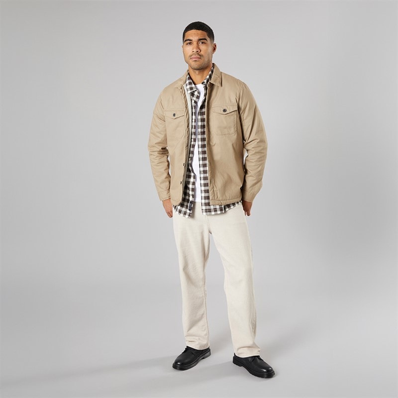Mens Worker Borg Overshirt Stone - Image 4