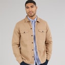 Mens Worker Borg Overshirt Camel