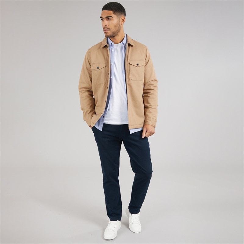 Mens Worker Borg Overshirt Camel - Image 4