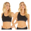 Womens Two Pack Crop Tops Black/Black Multi 1