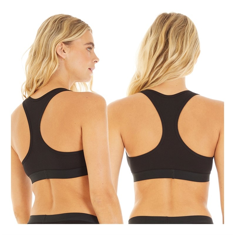 Womens Two Pack Crop Tops Black/Black Multi 1 - Image 2