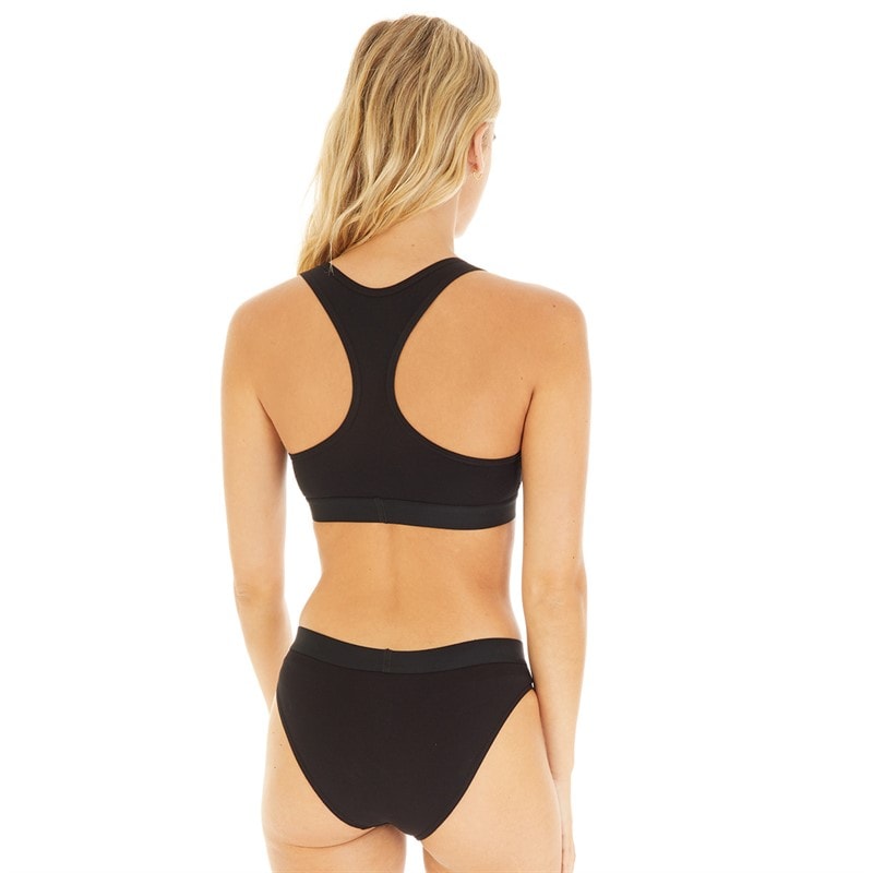Womens Crop Top And Briefs Set Black/Black/White Multi 1 - Image 2