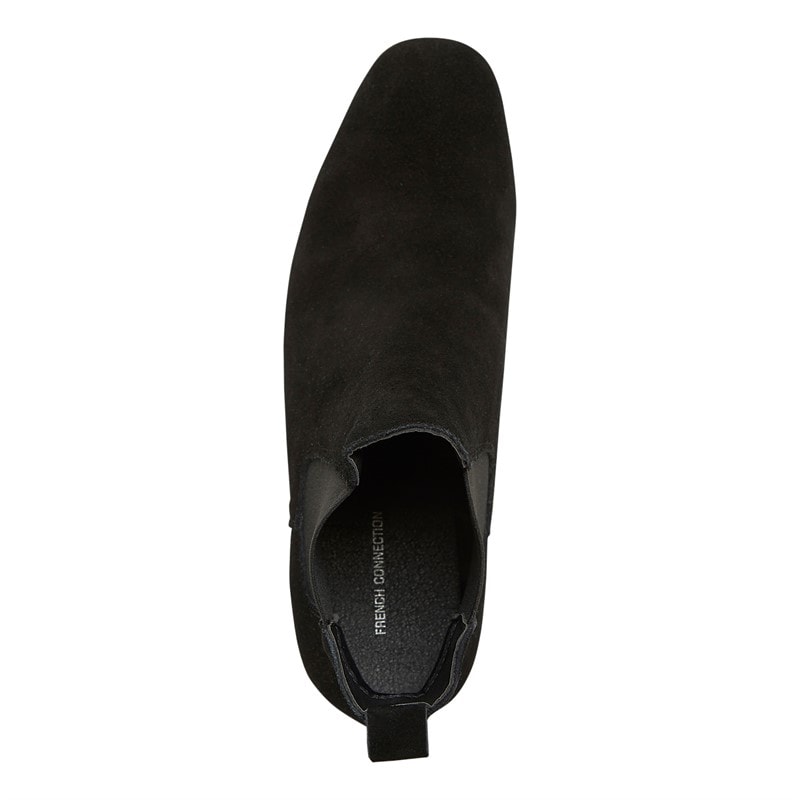 Mens Suede Chelsea Boots Black - Image 4