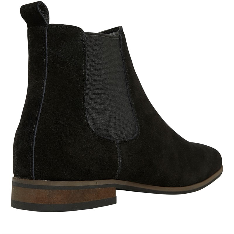 Mens Suede Chelsea Boots Black - Image 5