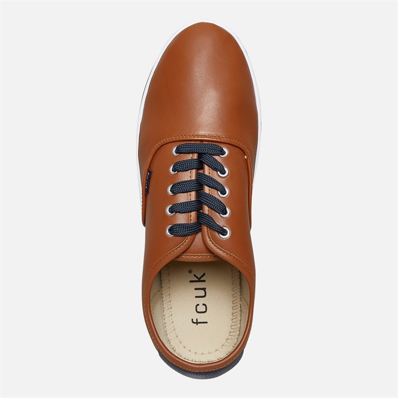 Mens Deck PU Shoes Brown - Image 4