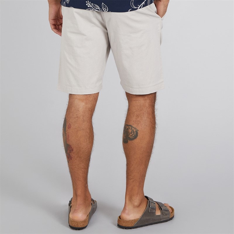 Mens Drawstring Shorts Stone - Image 2