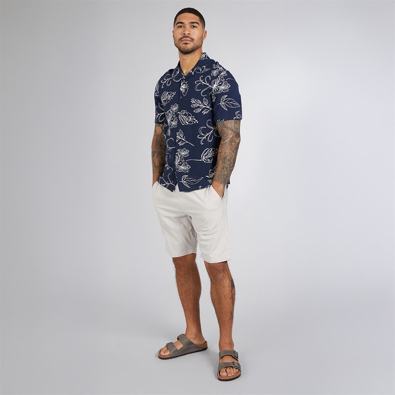 Mens Drawstring Shorts Stone - Image 3