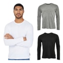 Mens Three Pack Long Sleeve Tops Multi 3 - Black/White/Light Grey Marl