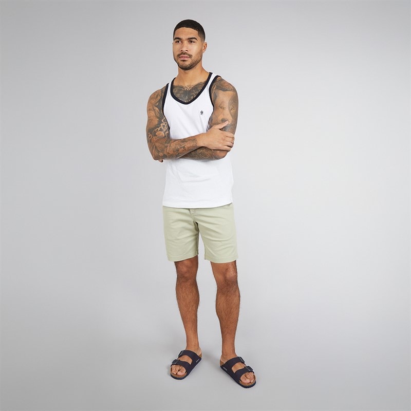 Mens Ringer Vest White/Marine - Image 4