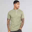 Mens Piping Polo Shirt New Sage/White