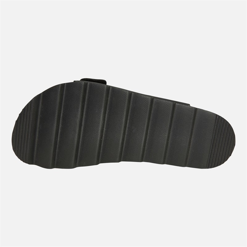 Womens Chunky Double Buckle Sandals Black - Image 3