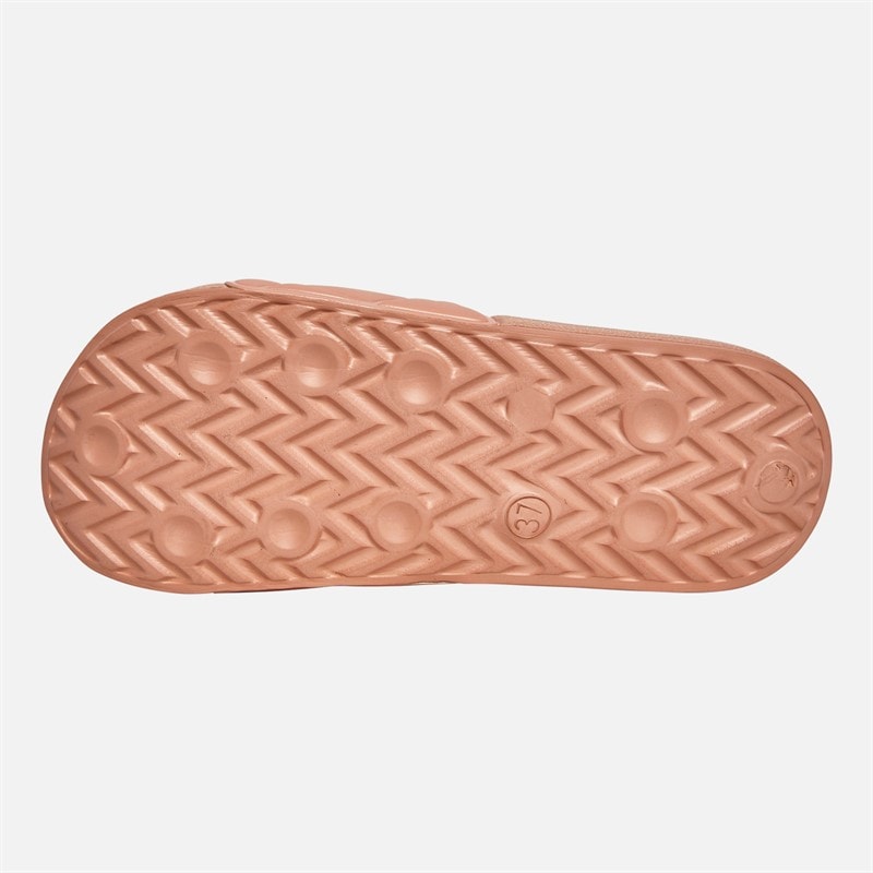 Womens Quilted Sliders Pink Blush - Image 3