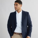 Mens Herringbone Blazer Marine