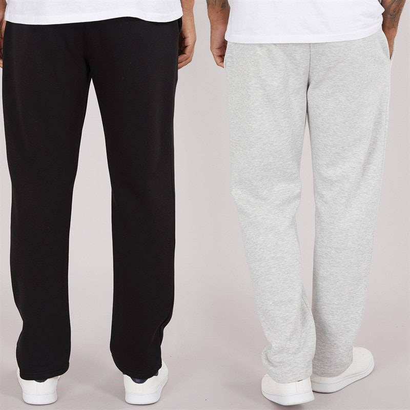 Mens FC Two Pack Open Joggers Black/Light Grey Marl - Image 2