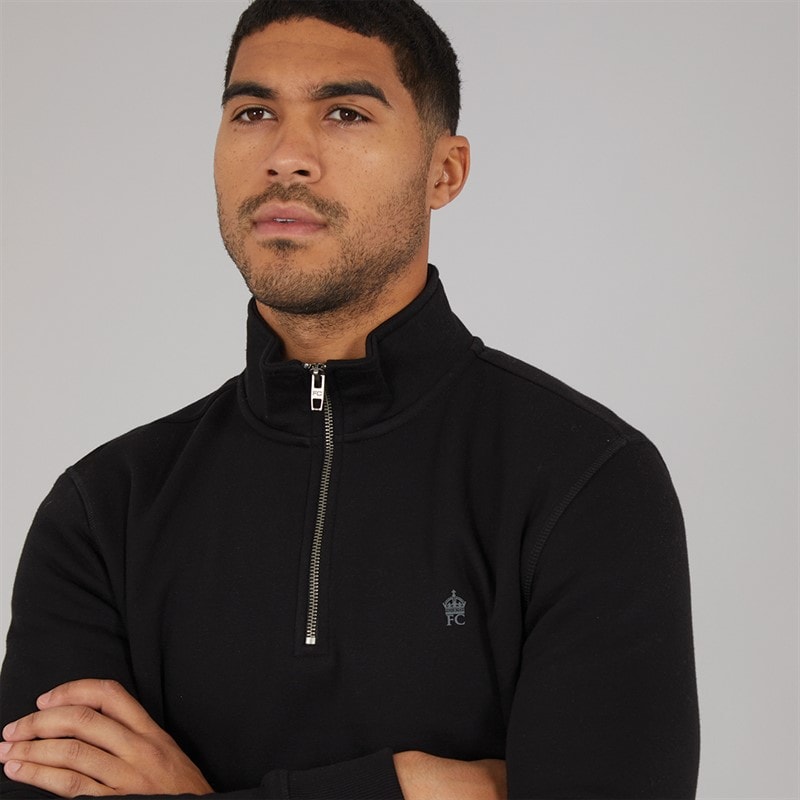 Mens FC 1/2 Zip Tracksuit Black - Image 3