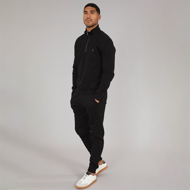 Mens FC 1/2 Zip Tracksuit Black - Image 4