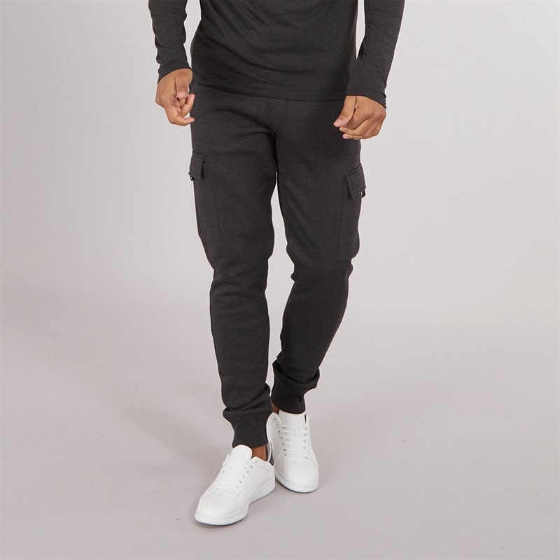 French Connection Mens Cargo Joggers Charcoal Mel
