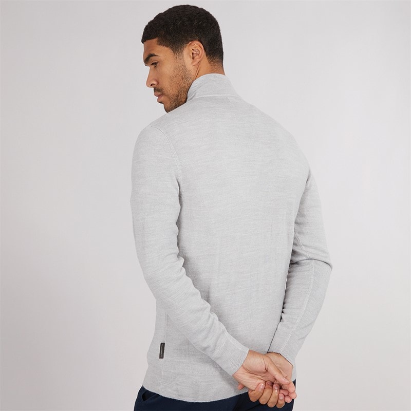 Mens Cash 1/2 Zip Jumper Light Grey Mel - Image 2