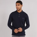 Mens Long Sleeve J Polo Shirt Marine/Gunmetal