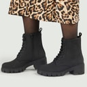 Womens Chunky Lace Boots Black