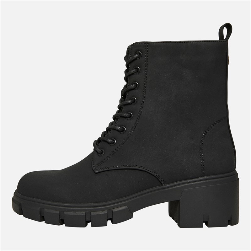 Womens Chunky Lace Boots Black - Image 2
