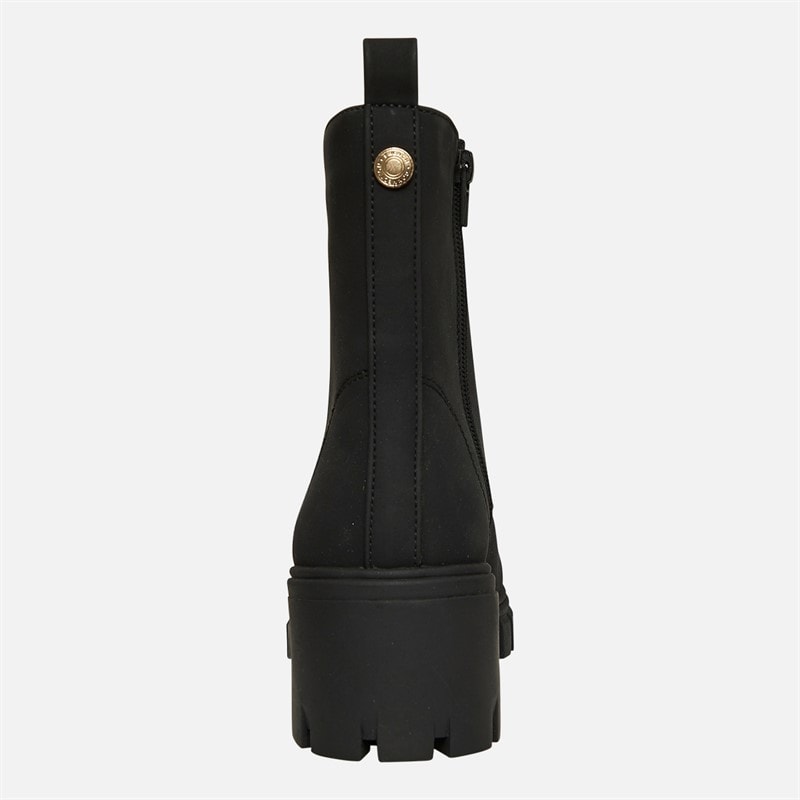 Womens Chunky Lace Boots Black - Image 4