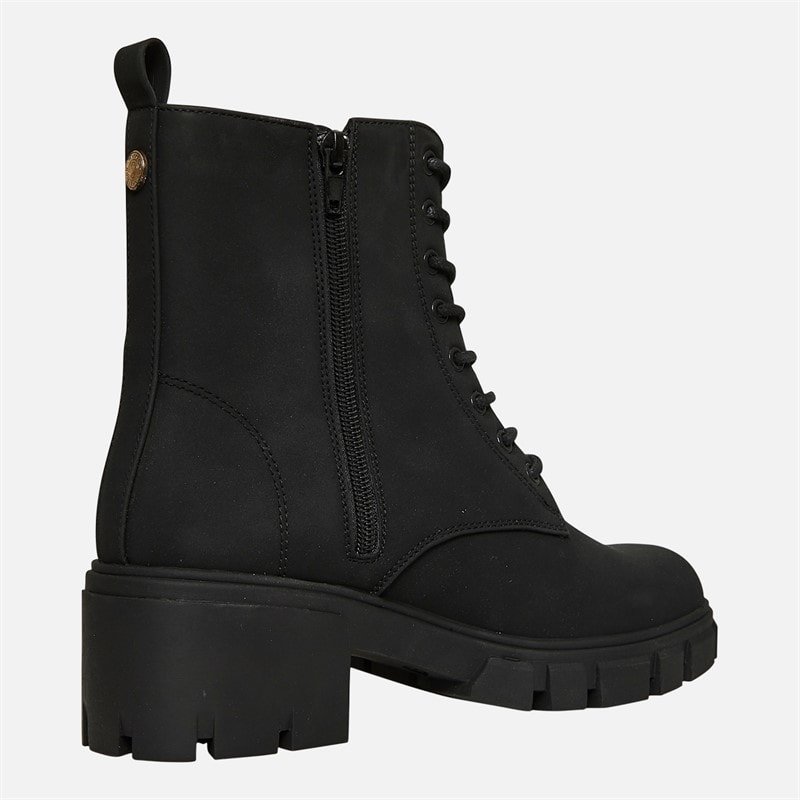 Womens Chunky Lace Boots Black - Image 5