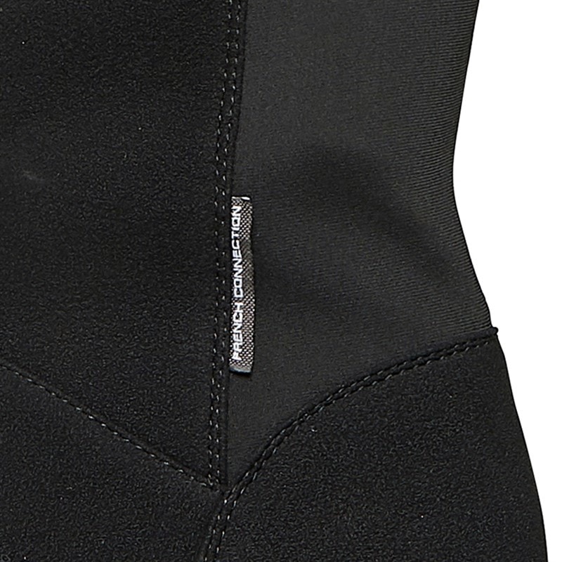 Womens Chunky Knee High Stretch Boots Black - Image 4