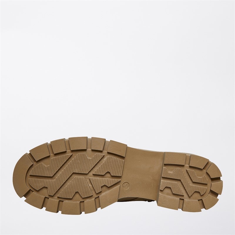 Womens Chunky Lace Boots Stone - Image 3