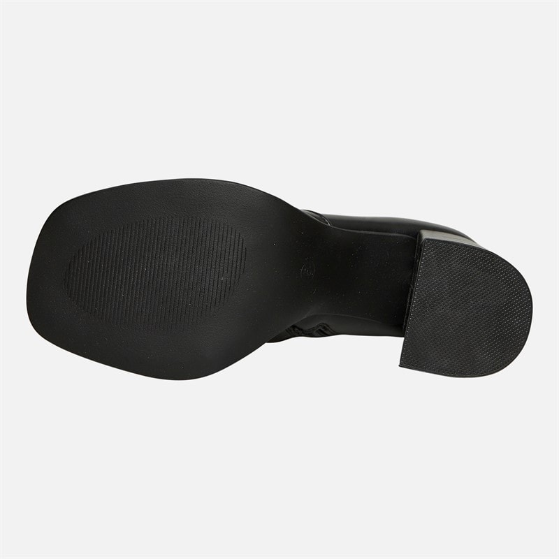 Womens Square Toe Heel Boots Black - Image 3