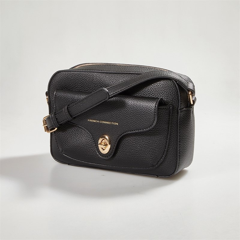 Womens Buckle Cross Body Bag Black - Image 2
