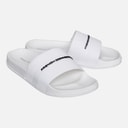 Boys Strap Sliders White/Black Logo