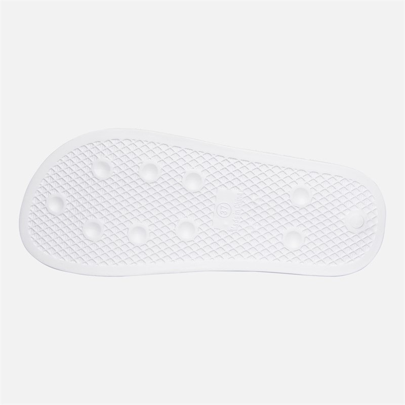 Boys Strap Sliders White/Black Logo - Image 3