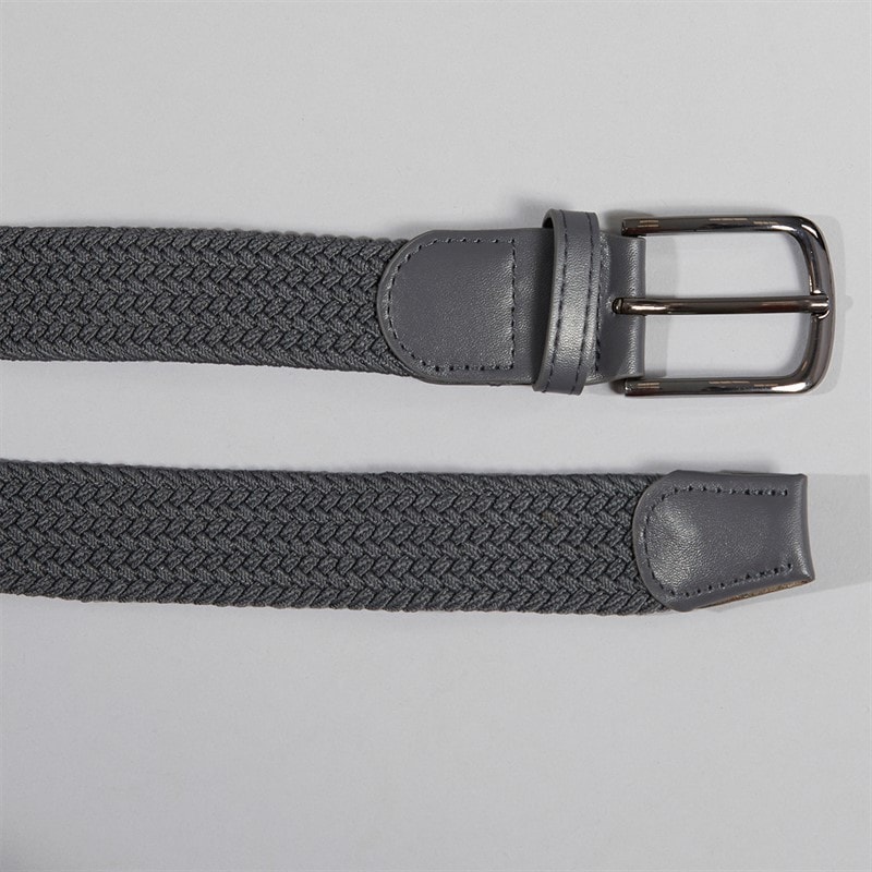 Mens Woven Elastic Belt Dark Charcoal - Image 2