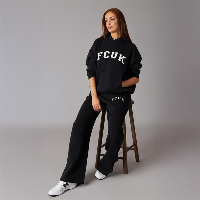 French Connection Womens FCUK Collegiate Joggers Midnight/White/Black - Image 4